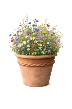 Preview: Klassischer Terracottatopf aus Impruneta mit geflochtenem Dekor – handgefertigt und frostsicher - Vaso Casatina